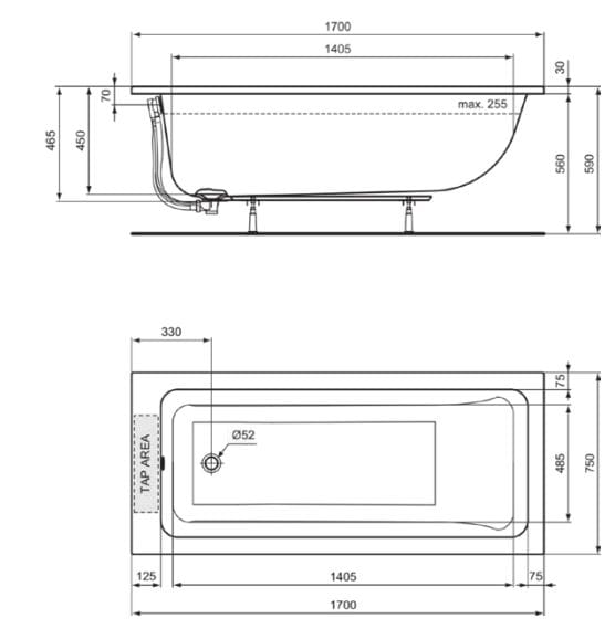 Прямоугольная ванна Ideal Standard La Dolce Vita ARCH-00103398 - Вид №1
