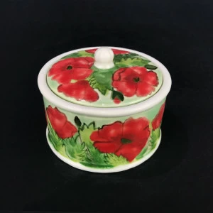 Шкатулка "Маки" круглая