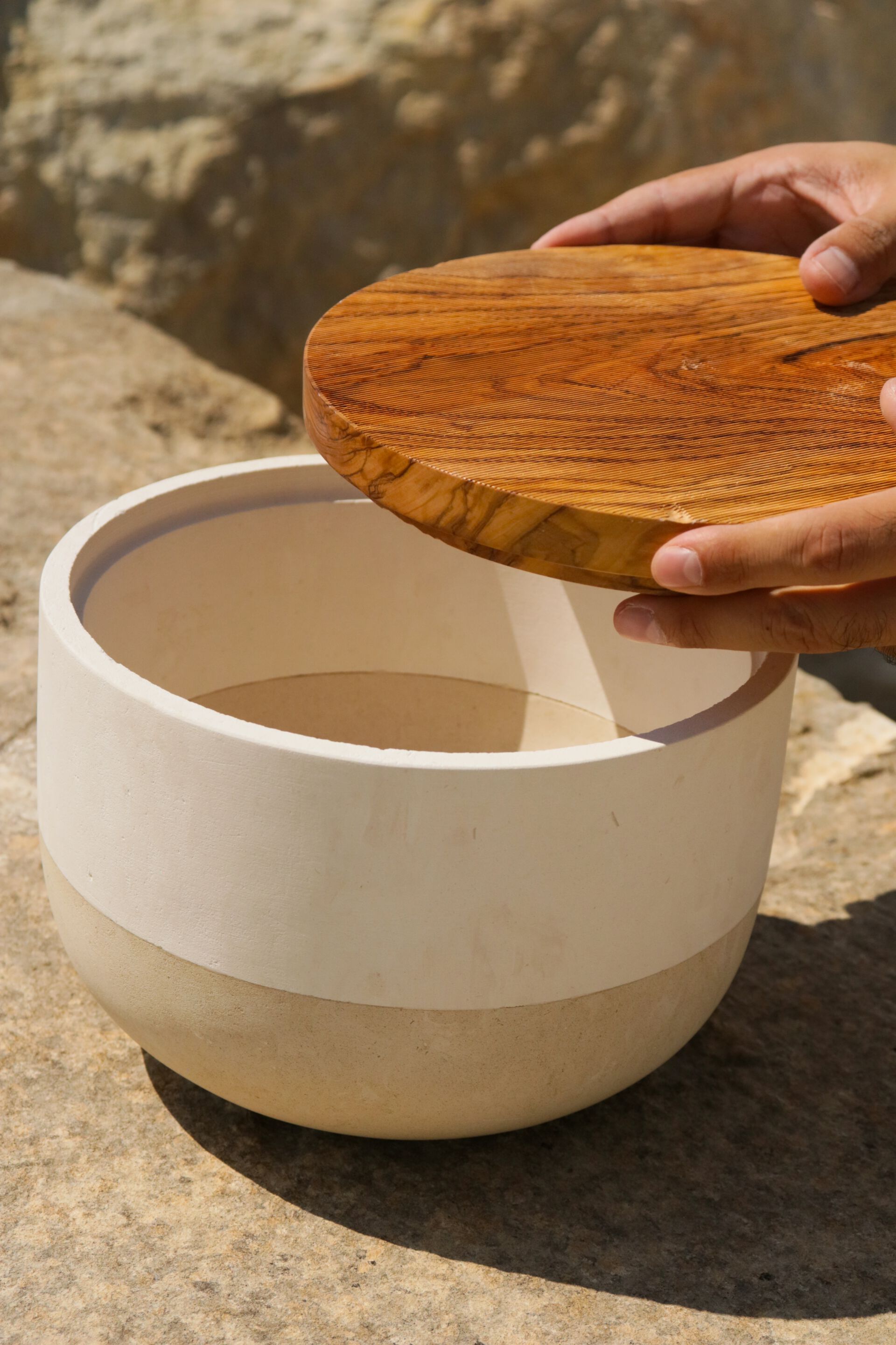 Контейнер для еды из камня Лечче и оливкового дерева PIMAR Rito ARCH-00114933 - Вид №8