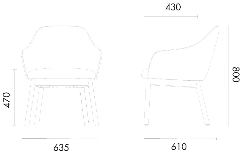 Grado Design Стул с подлокотниками из ткани и ножками из бука Lord Lod-ch-09-t - Вид №5