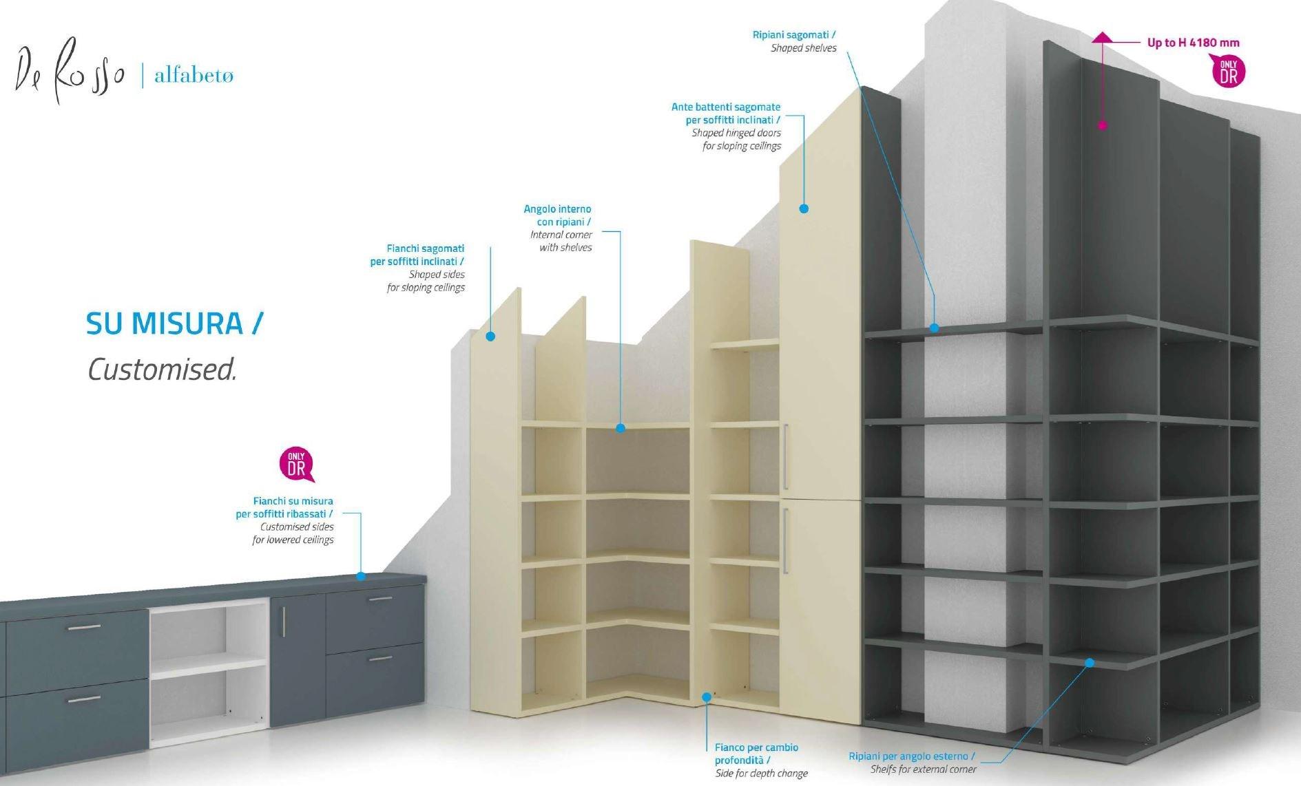 De Rosso Тумба под ТВ с книжным шкафом на заказ Alfabeto sun-id-1488876 - Вид №7