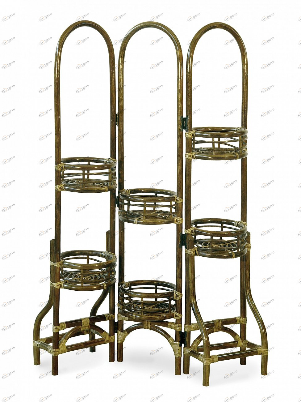 Цветочница с 6 подставками 140х90 см олива Calamus Rotan VINOTTI  00-3885390 Зеленый 