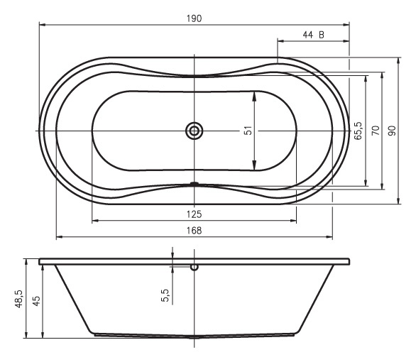 BA7800500000000 Ванна Riho Lugano Santreyd - Вид №4