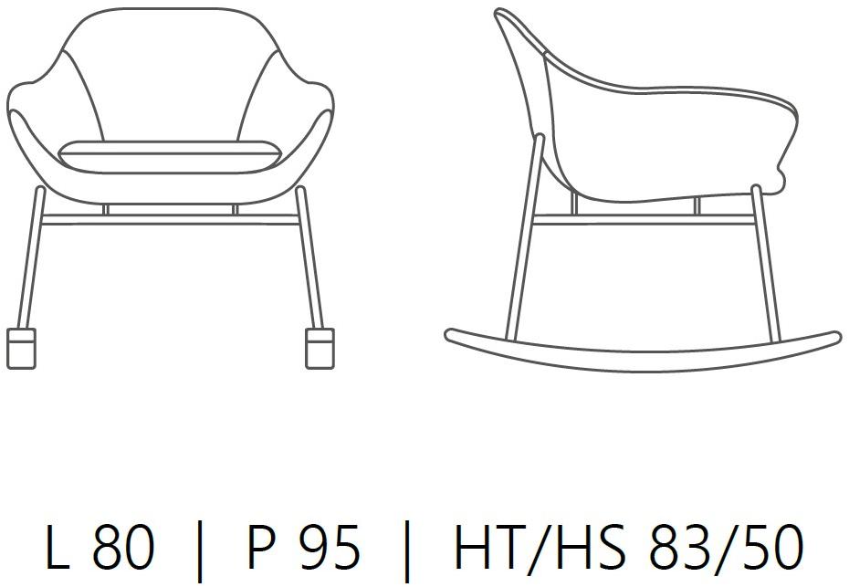 Quinti Sedute Кресло-качалка из ткани Manta sun-id-1426885 - Вид №3