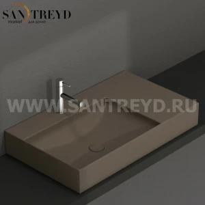 B6R80SCS Подвесная раковина настенная прямоугольная Ceramica Globo T-EDGE