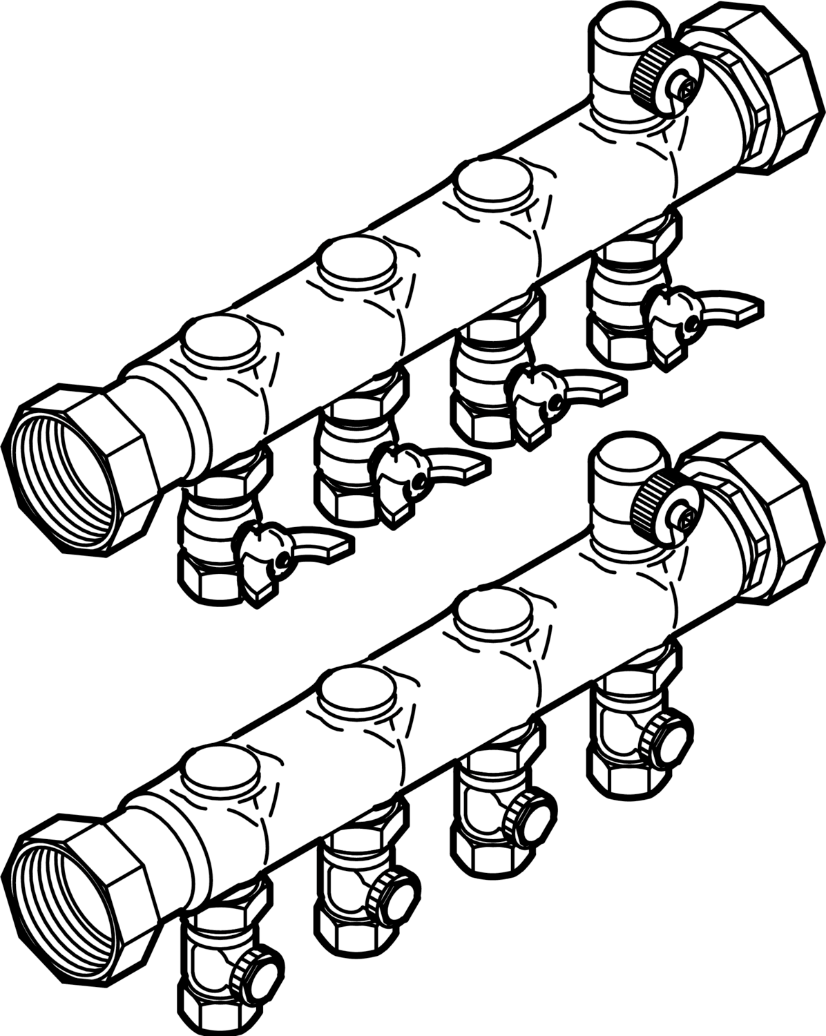 622 015 Модель 1007 Трубопроводные системы  Fonterra панельное отопление  Коллекторы  Нержавеющая сталь Santreyd  - Вид №1