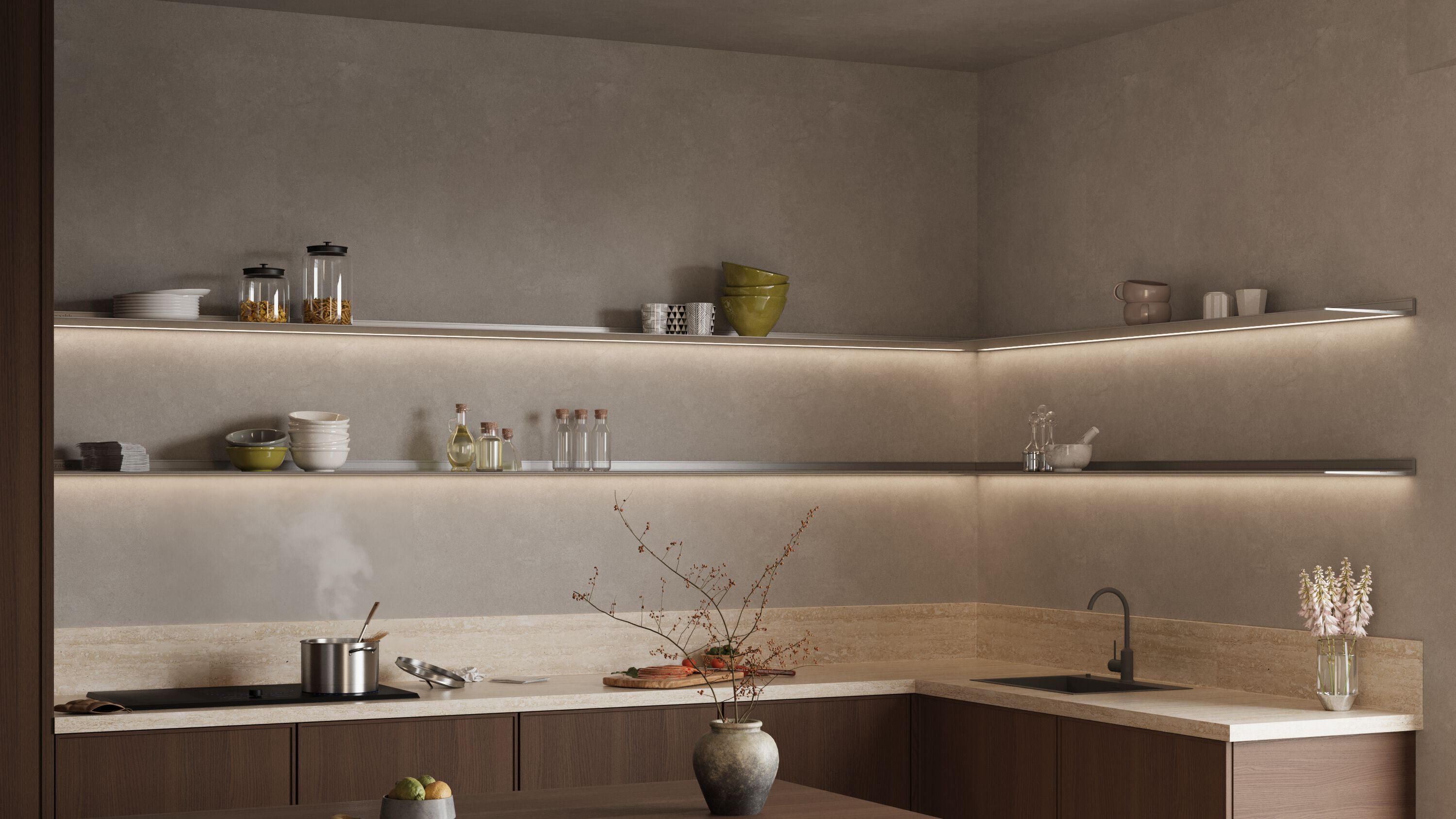 Угловая полка со встроенным освещением Strackk CORNER SHELF ARCH-00147478 - Вид №1