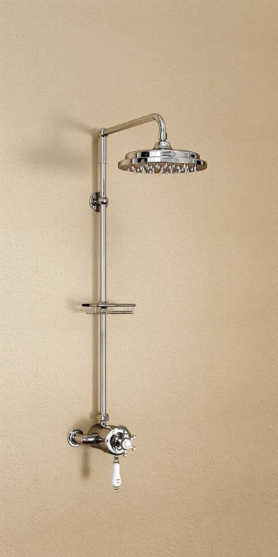 Душевая стойка с внешним термостатом на 1 выпуск, верхняя лейка 9' [H5-BI] Birkenhead Burlington V3, V4, V11-1, V17/ARCV17 CHR, V21/ARCV21 CHR, V23/ARCV23 CHR  - Вид №2