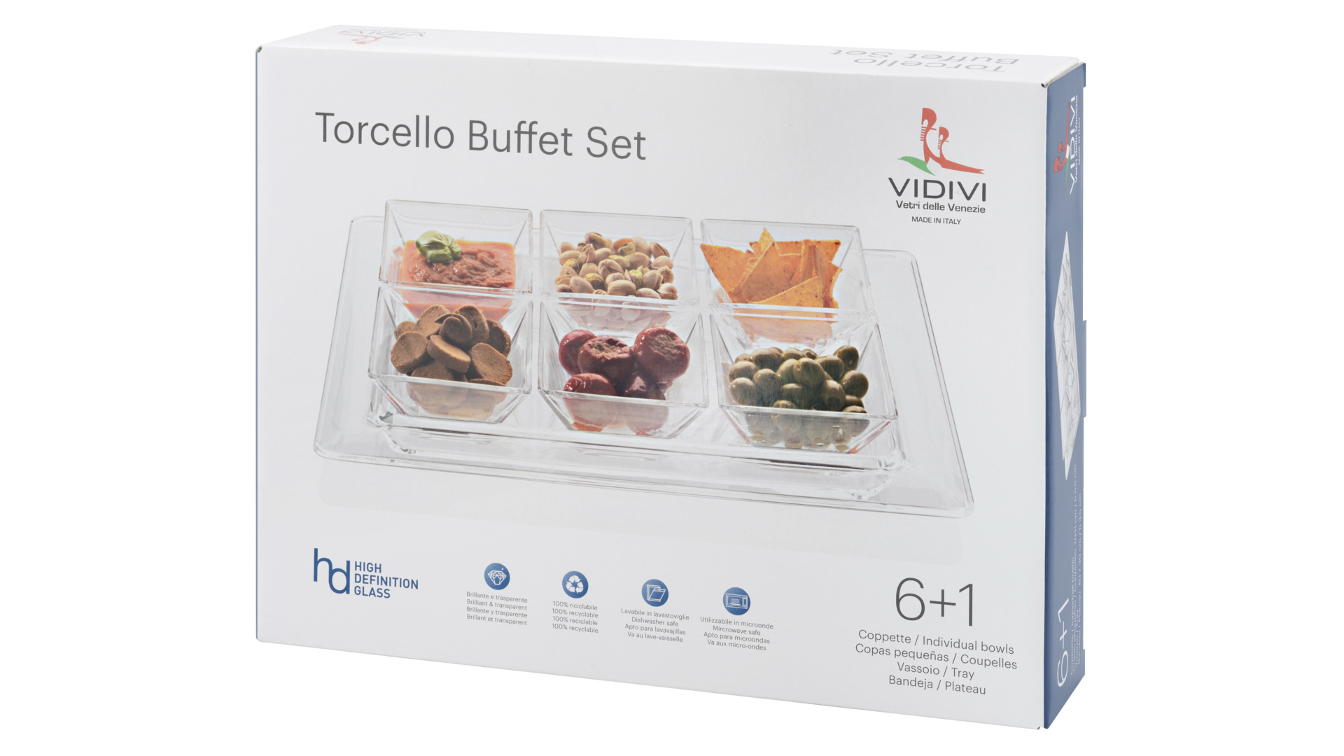 10588349 Vidivi Набор из 6 чаш на подносе Vidivi "Торчелло" 40см Стекло  - Вид №3
