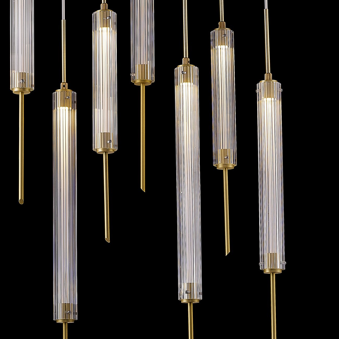 Светильник подвесной на 12 ламп 160х100 см латунь Delight Collection PR98041-12 brass DELIGHT COLLECTION ДИЗАЙНЕРСКИЕ 00-3882375 Золото;прозрачный  - Вид №2