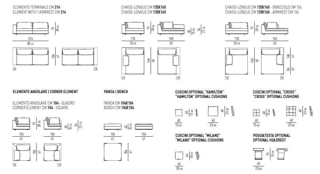 Секционный кожаный диван Minotti Гамильтон ARCH-00009817 - Вид №1