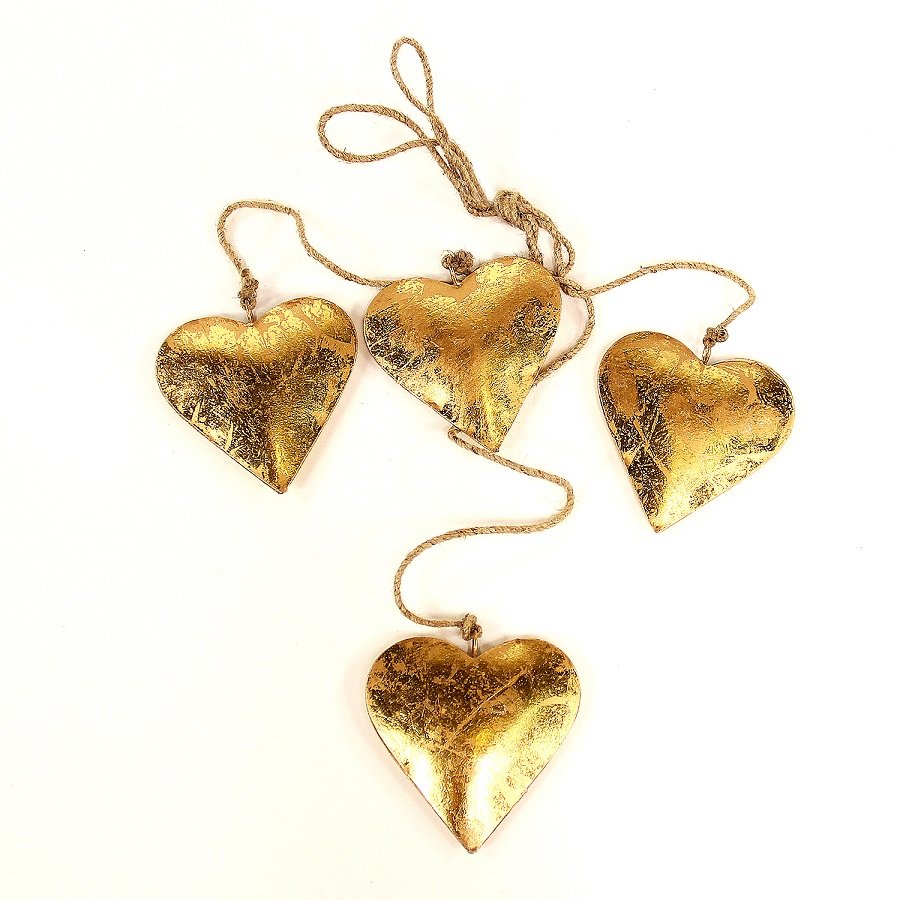 Гирлянда новогодняя подвесная "Сердца золотые" Golden hearts, 65 см ENJOYME  253060 Золото  - Вид №2