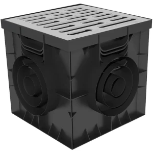 Дождеприемник с решеткой Gidrolica 300x300x300 мм цвет черный