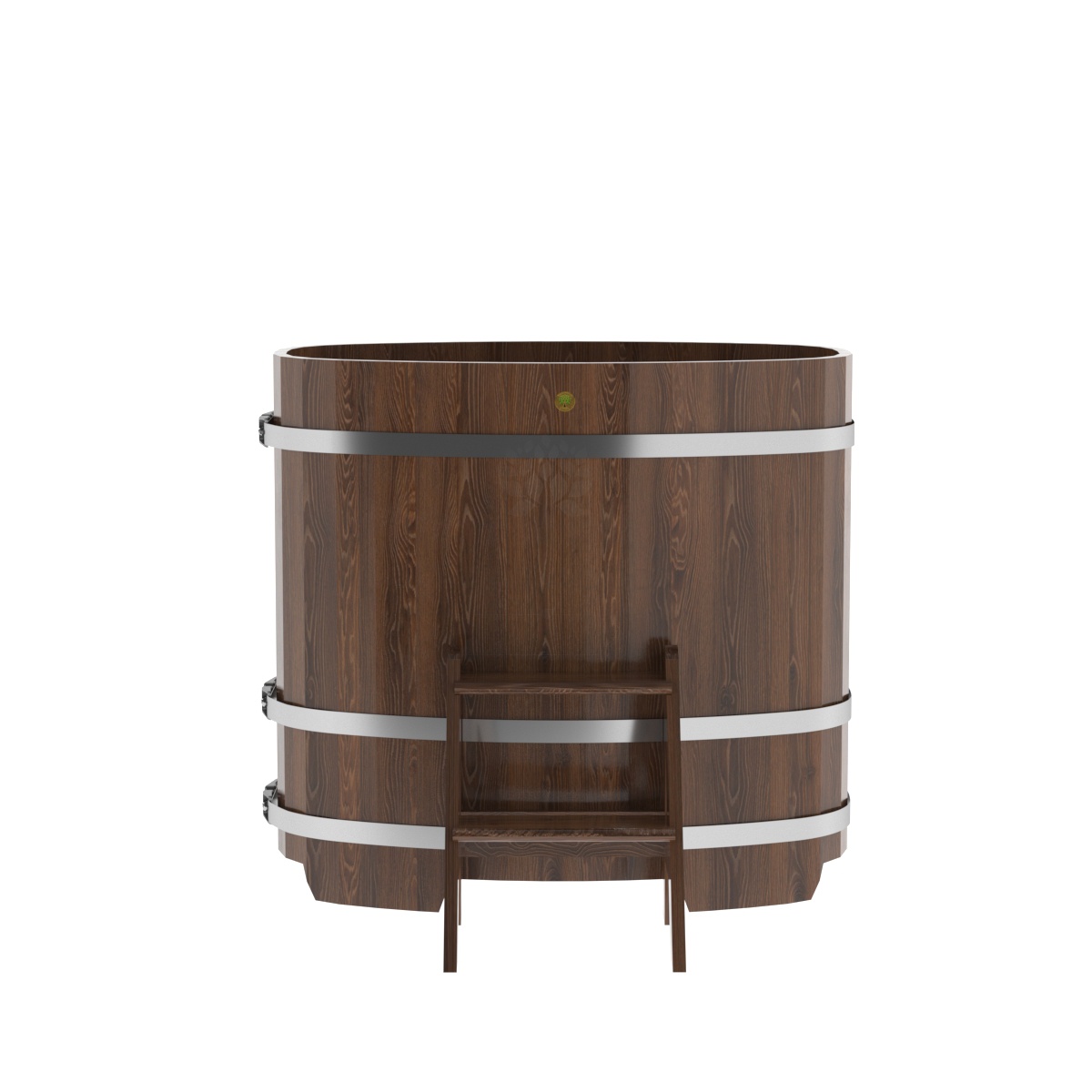 1259 Купель овальная из дуба 0,76х1,16х1,1 морёная Alyarus  - Вид №3