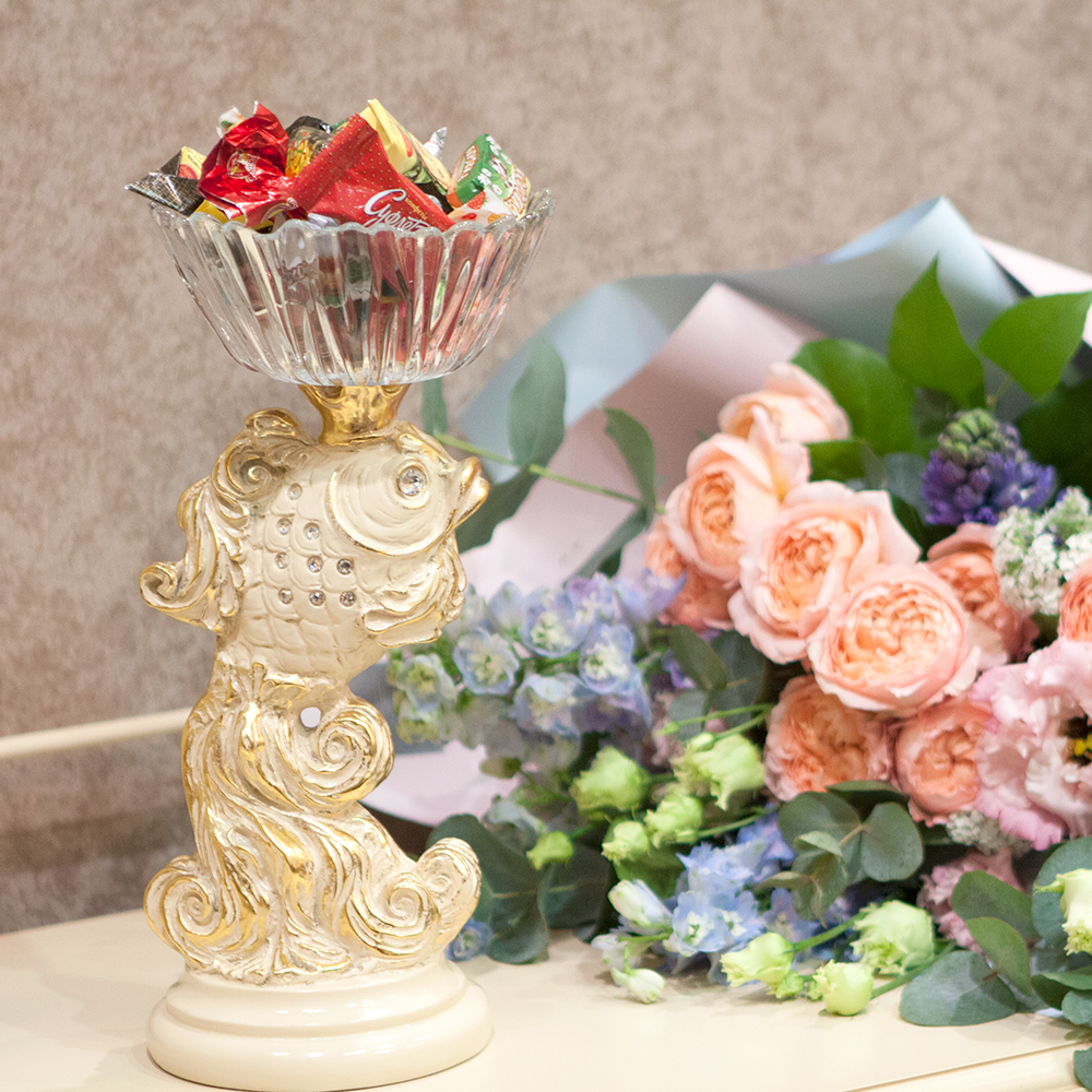 52019 Фруктовница-конфетница Заветное желание Айвори BOGACHO 4627138240144 - Вид №1