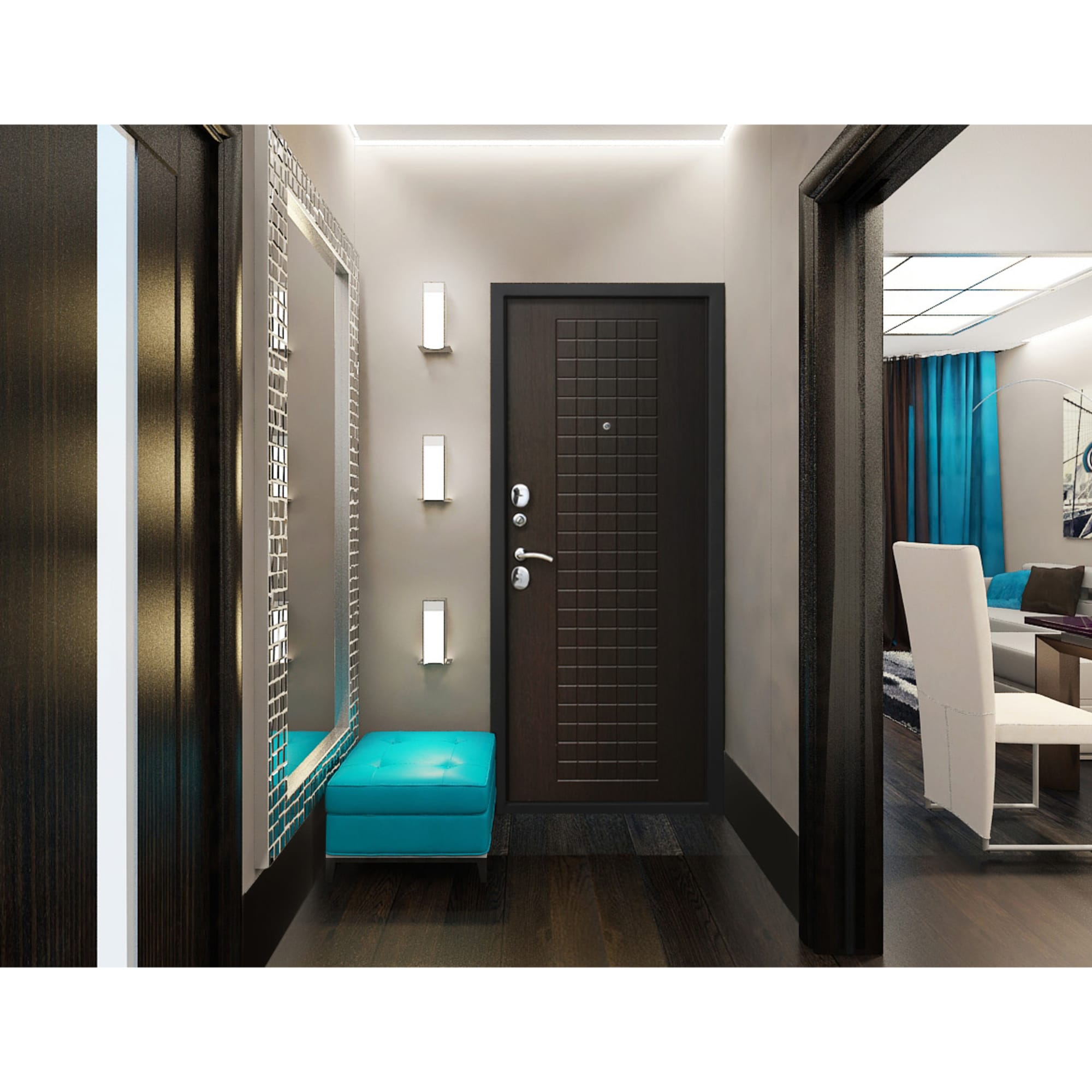 82096737 Дверь входная металлическая Гарда Муар, 960 мм, левая, цвет венге Santreyd  - Вид №12