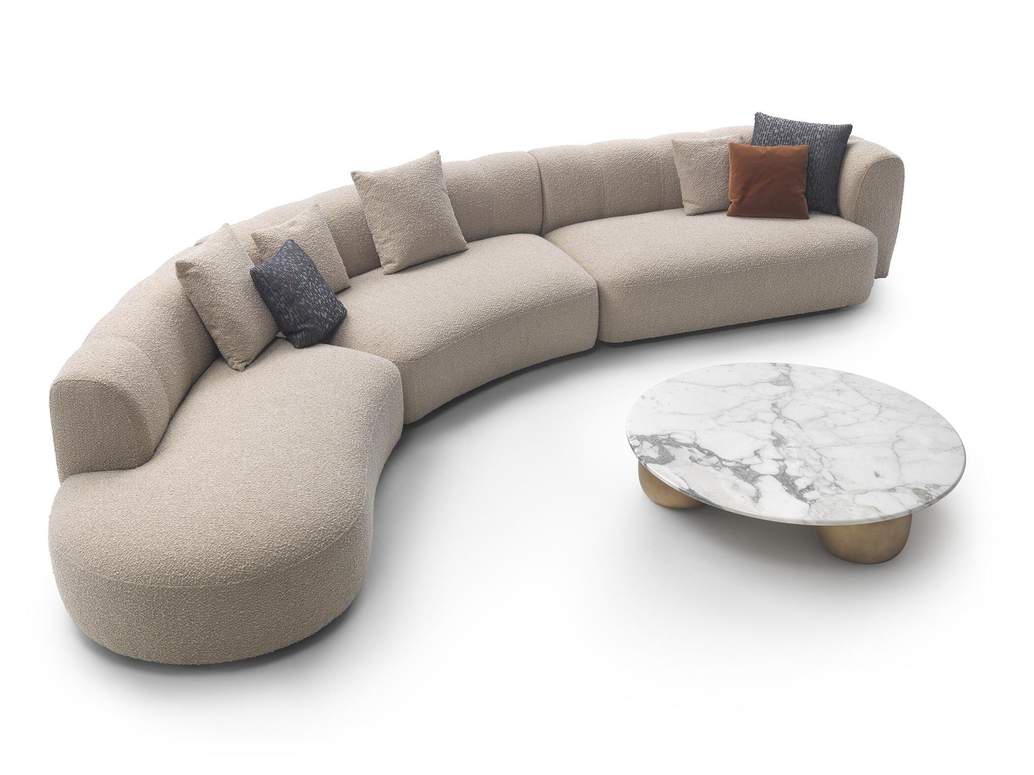 Секционный диван из изогнутой ткани Marelli Milo ARCH-00053762