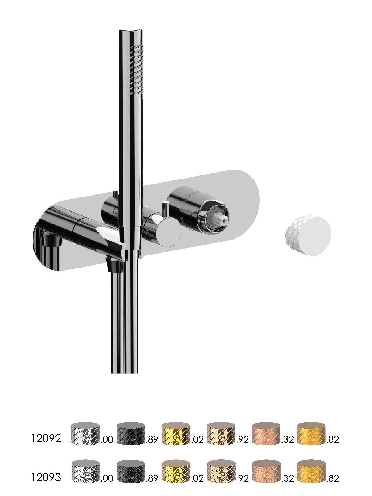 Однорычажный смеситель для душа с 3 отверстиями и ручным душем Rubinetterie Frattini Pepe XL ARCH-00030922 - Вид №8