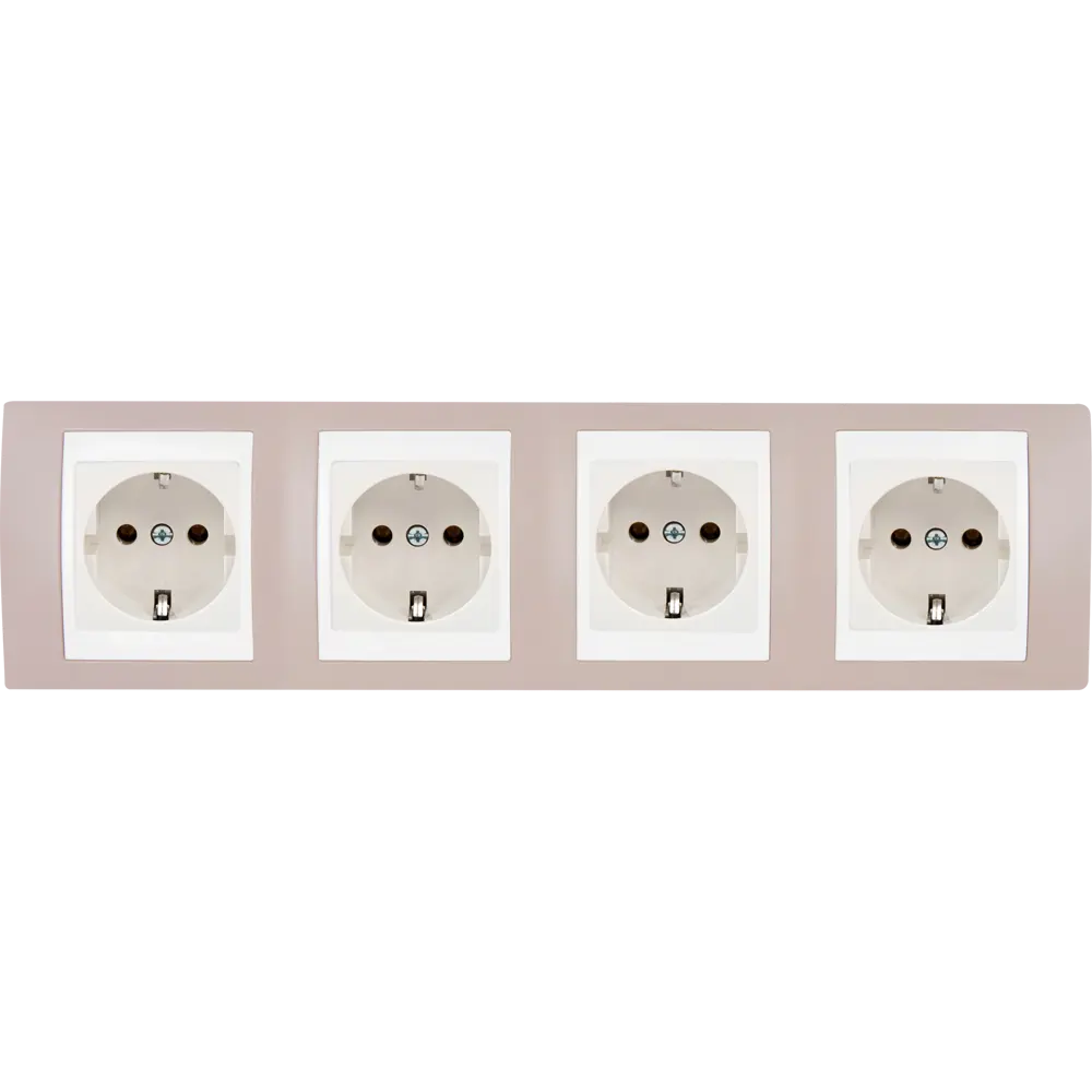 Рамка для розеток и выключателей Systeme Electric Unica 4 поста, цвет коричневый/бежевый STLM-2020080 - Вид №2