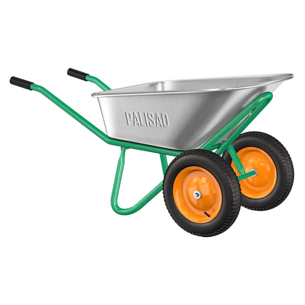 Тачка садовая Palisad двухколесная 320 кг 100 л оцинкованная сталь STLM-2028290 - Вид №1