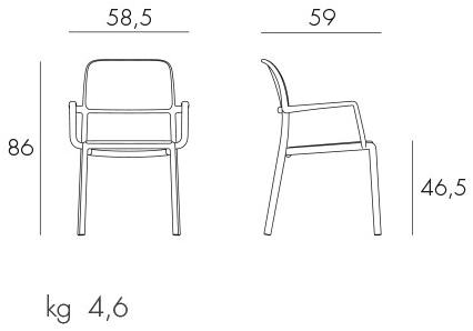 Nardi Штабелируемый садовый стул с подлокотниками Step/spritz sun-id-1396149 - Вид №4