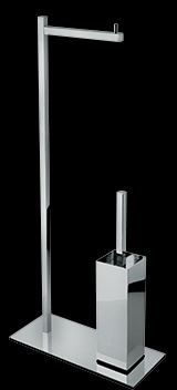 QU633 Стойка напольная с бумагодержателем и ёршиком, h 61 см. bagno&associati Complementi