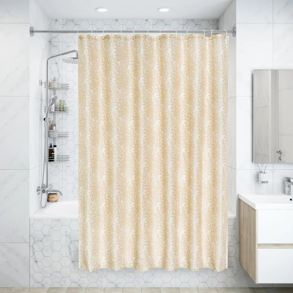 Штора для ванной комнаты «Petal» 180х180 см цвет бежевый 18495961 STLM-2191312 Santreyd