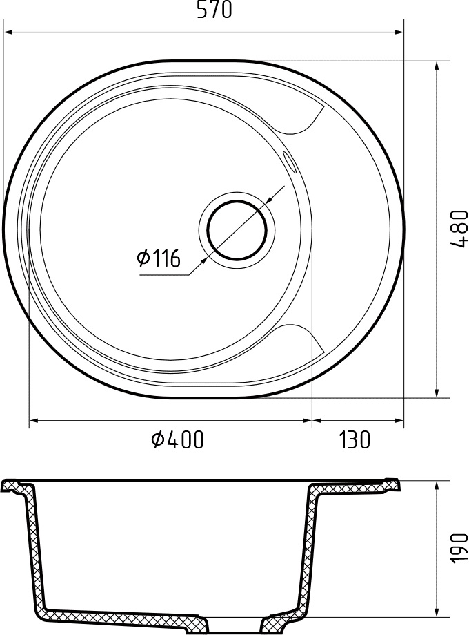 Кухонная мойка Кварц URBAN S403 GranFest 857L-S403 - Вид №1
