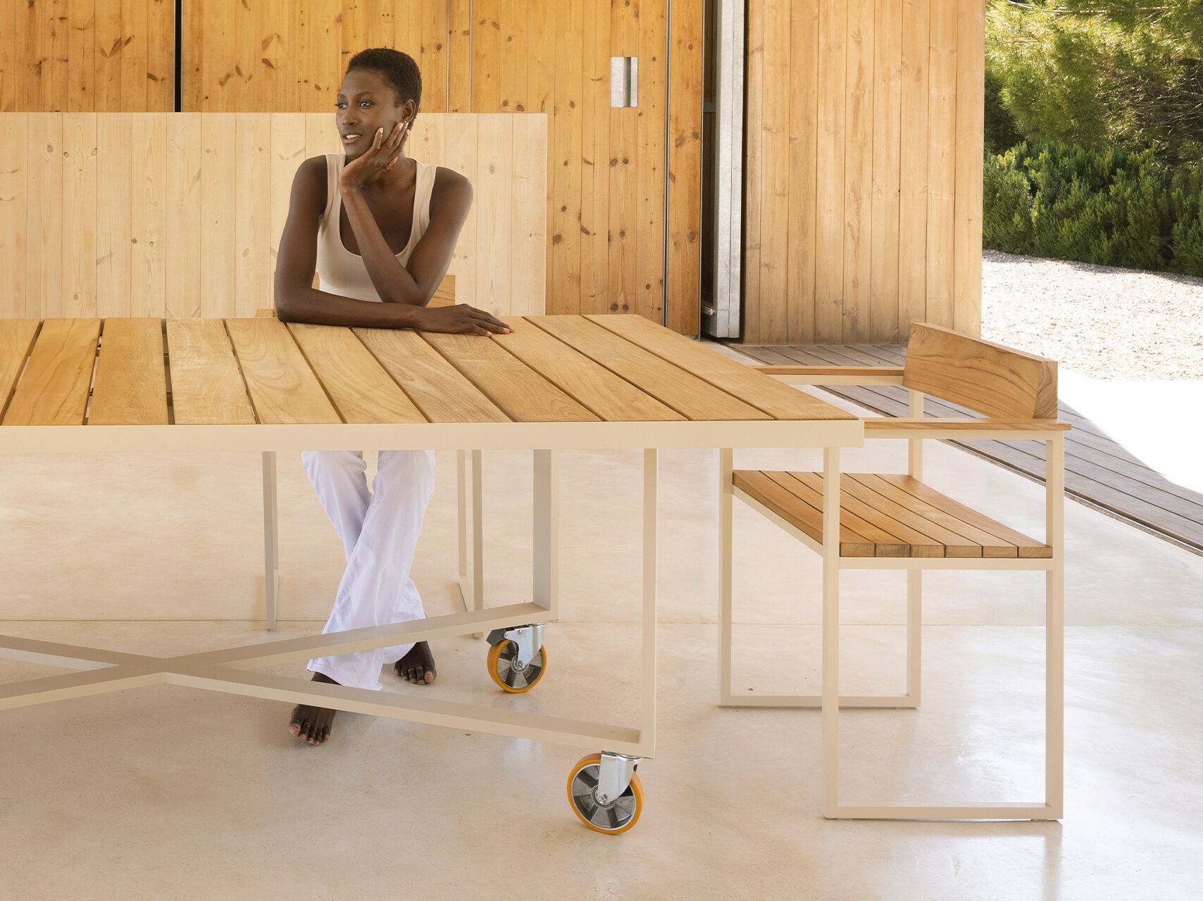 Алюминиевый и ТИК садовый стул с подлокотниками Vondom Vineyard ARCH-00081315 - Вид №4