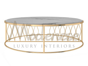 Круглый мраморный журнальный столик