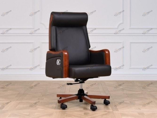 Arrediorg.it® Кожаное кресло для руководителя с регулируемой высотой  A033 black 