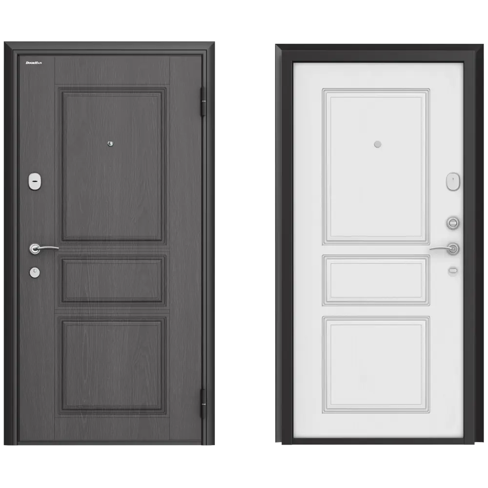Дверь входная металлическая Премиум New 98x205 см правая роял вуд белый DOORHAN STLM-2153305