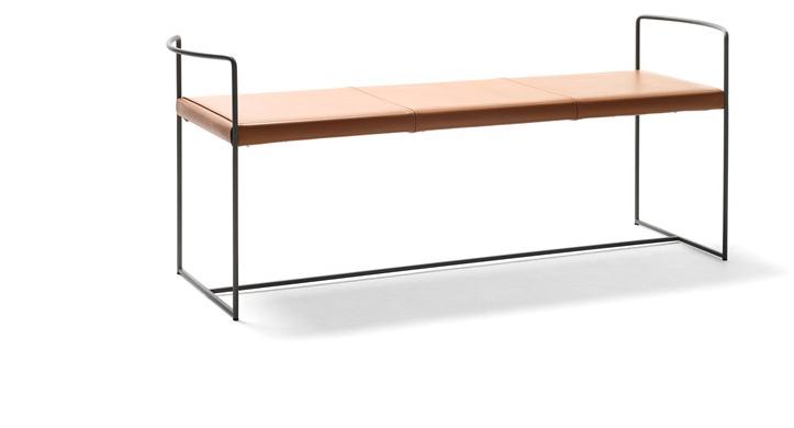 EPÒNIMO Скамейка из окрашенной стали и кожи New outline Ol003  - Вид №1