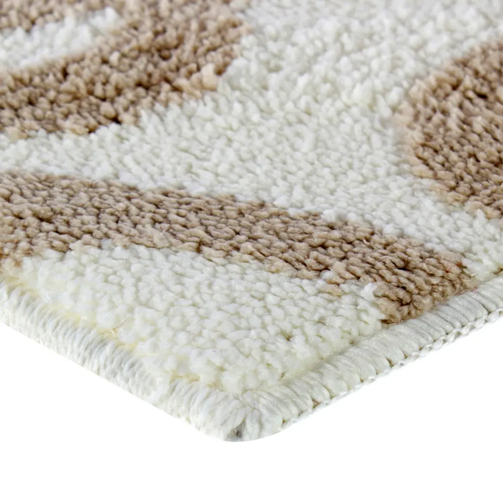 Коврик для ванной комнаты «Узоры» 50х80 см цвет бежевый MR PENGUIN STLM-2070213 - Вид №1