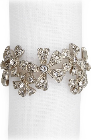 10575423 L’Objet Набор из 4 колец для салфеток "Гирлянда" (платиновое покрытие, кристаллы Сваровски) п/к Латунь 