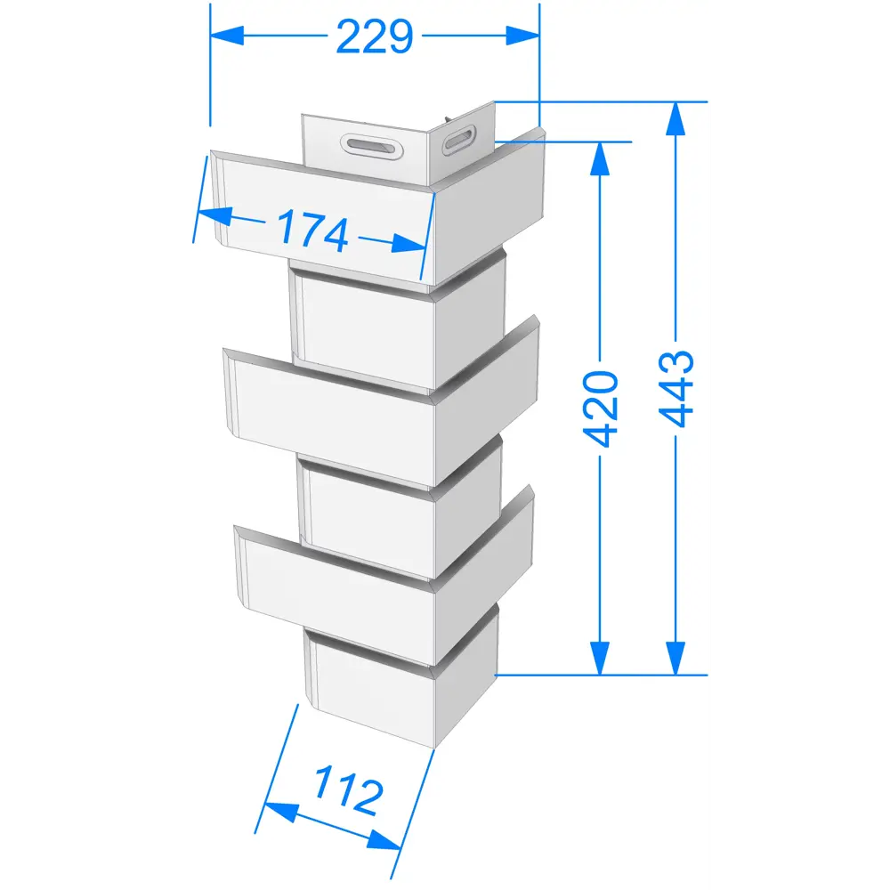 Угол наружный Dacha Кирпич гладкий цвет тёмно-красный STLM-2005581 - Вид №1