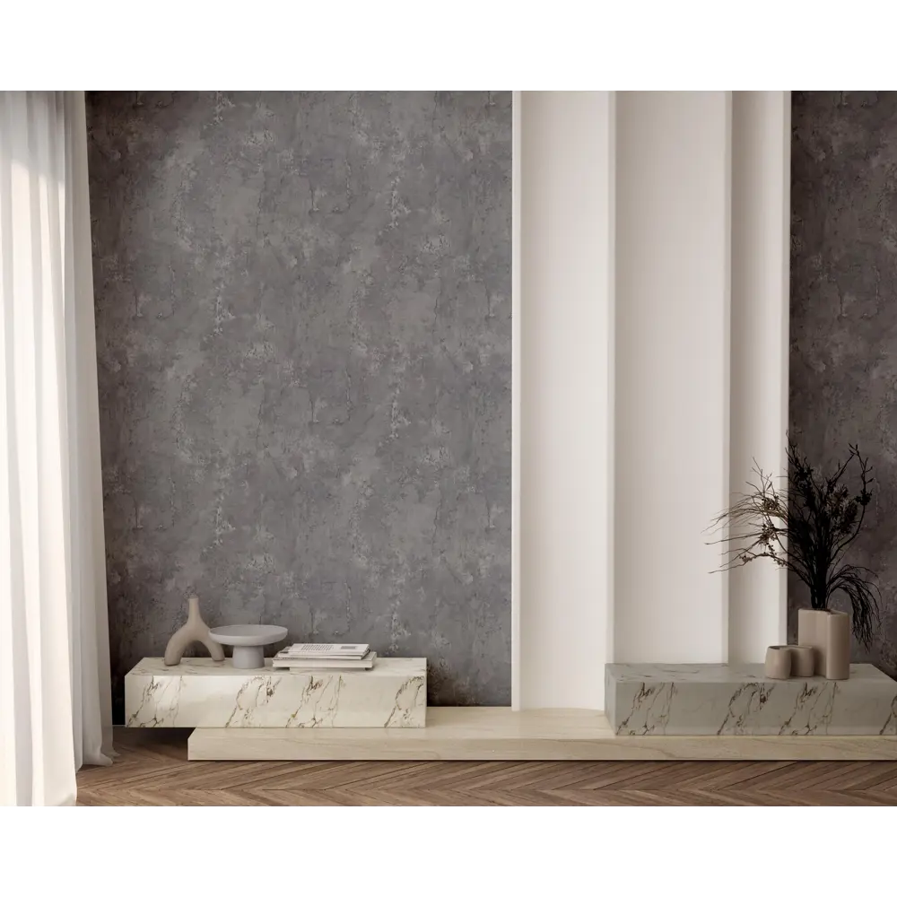 АРТЕКС Орион - флизелиновые обои темно-серые для стильного интерьера 89385521 STLM-1399633 - Вид №3