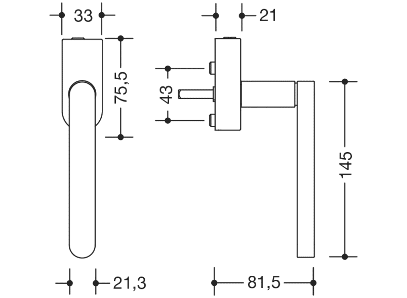 270XAFGA.1 оконная ручка HEWI Beschläge für Fenster  - Вид №1