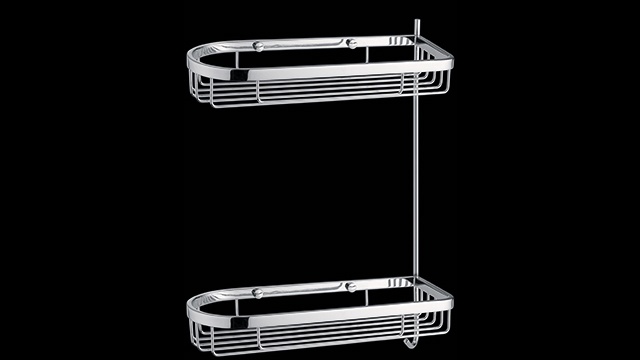 GH162 Мыльница для душевой кабины, подвесная, сетчатая, двухъярусная, с крючком, латунная bagno&associati Complementi Bagno & Associati