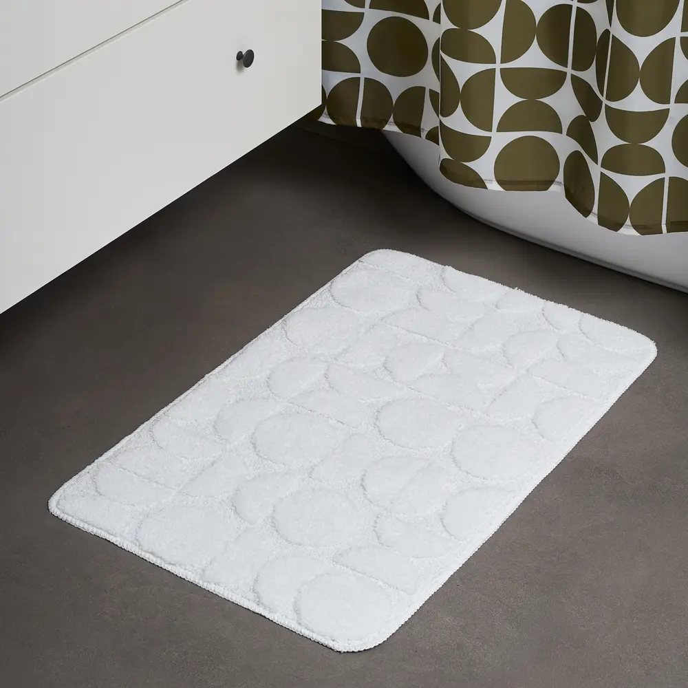 Коврик для ванной Verran Disegno 024-03 50x80 см цвет белый STLM-2033838