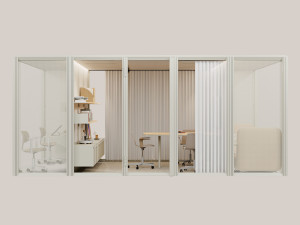 Модульный офисный остров из алюминия и стекла