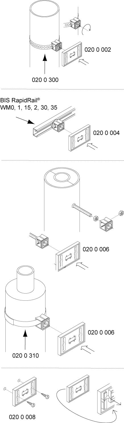 0200004 Соединители для чугунных труб SML BIS IKS-2000® Держатели табличек WALRAVEN  - Вид №1
