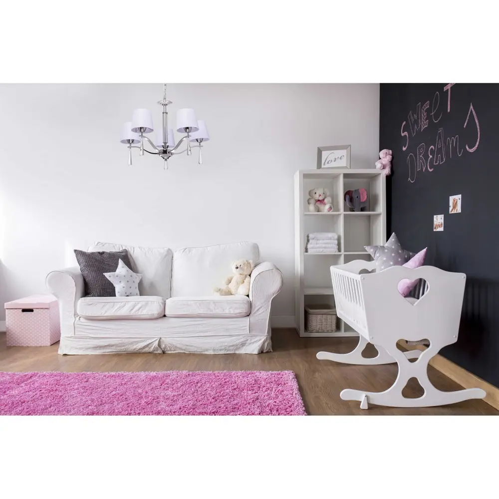 Люстра подвесная "Прато" 5 ламп 10 м2 цвет хром/сиреневый MW-Light STLM-2086309 - Вид №12