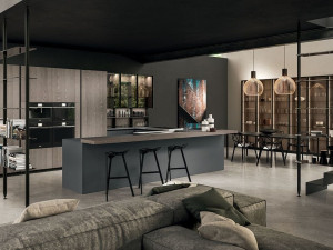 Встроенная кухня с полуостровом