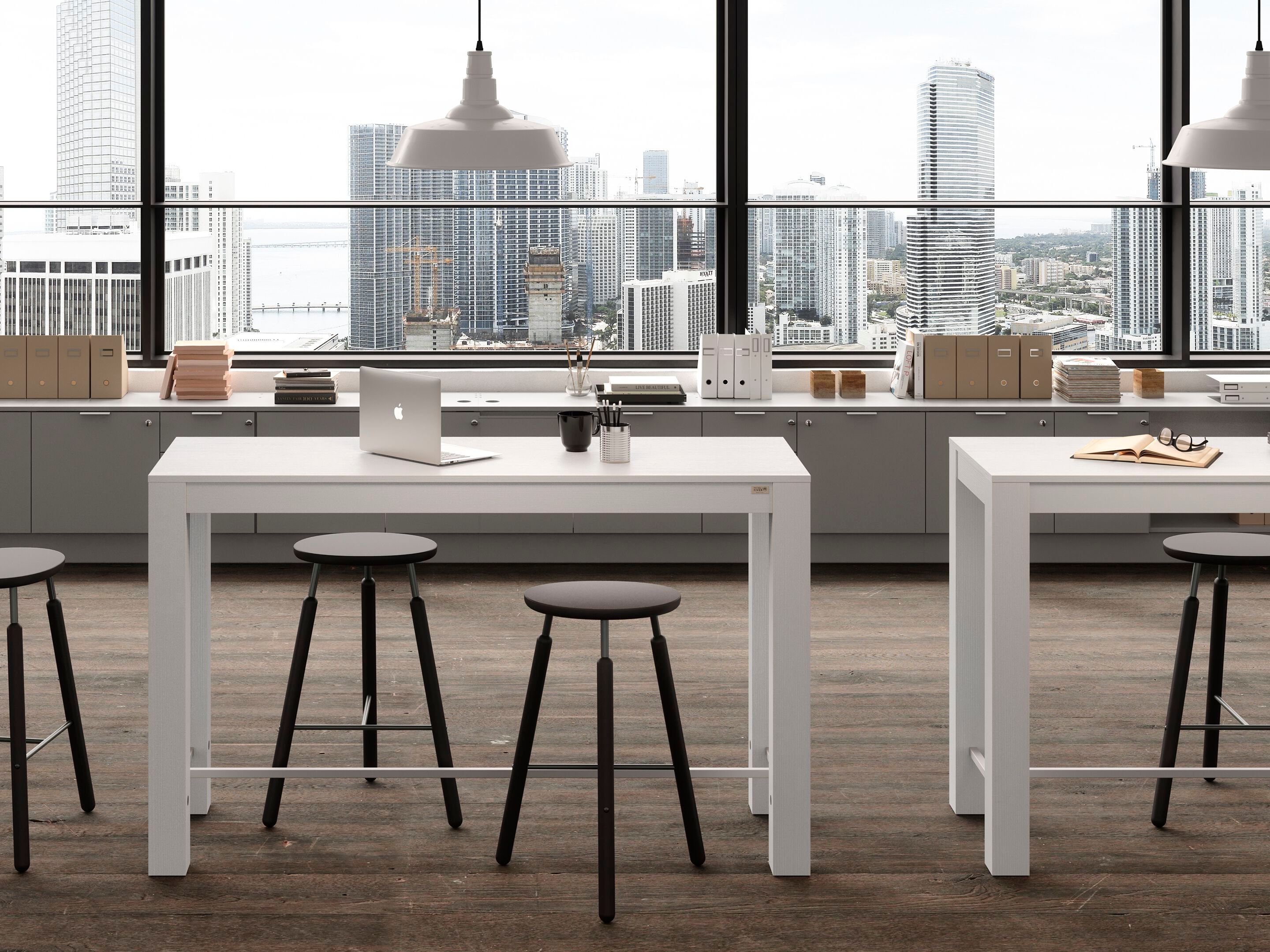 Высокий прямоугольный стол из белого ясеня Mobili Fiver Rachele ARCH-00120571 - Вид №3