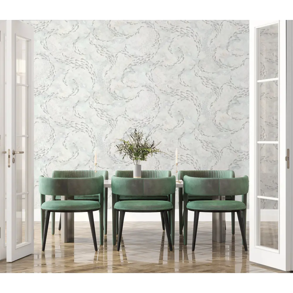 Обои флизелиновые Wallsecret Caribs бело-серые 1.06 м 8766-20 87794502 STLM-2029913 - Вид №4