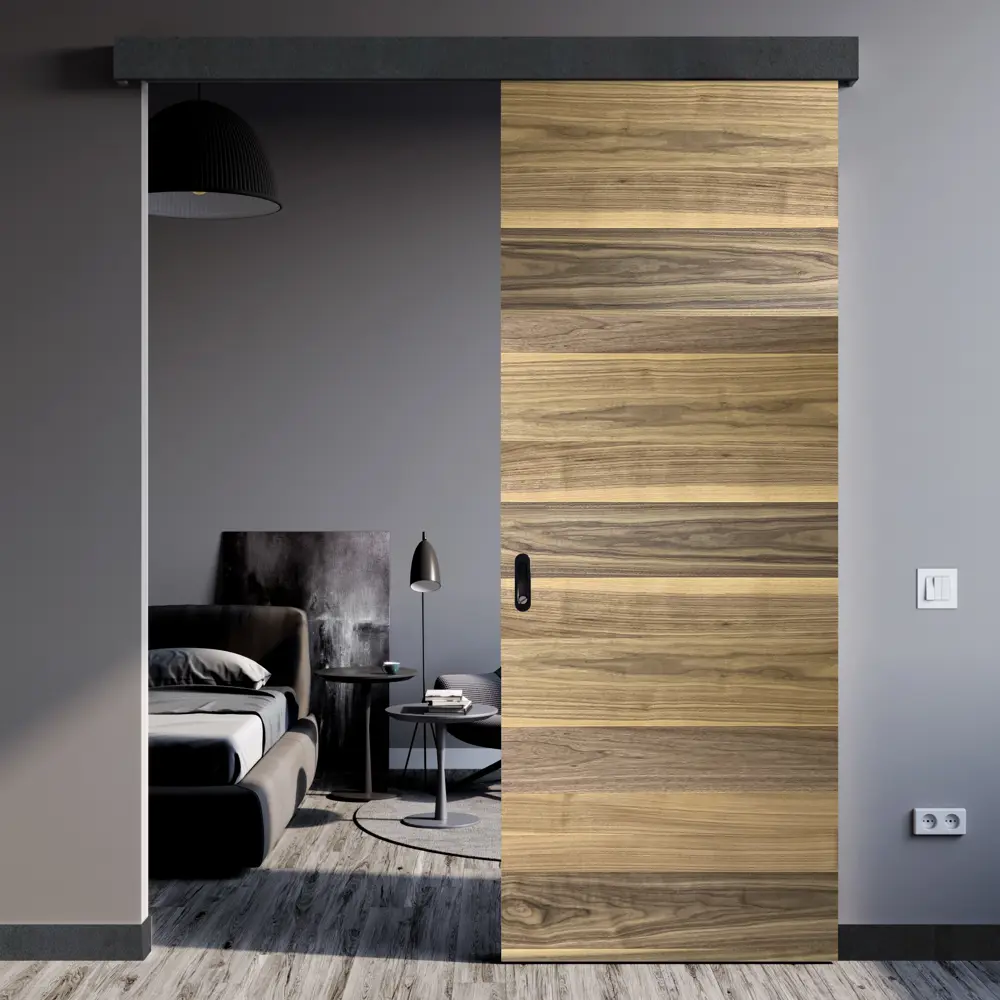 Комплект двери Loft глухая 60x200 см шпон цвет американский орех без доборов 89428548 STLM-2131231 МАРИО РИОЛИ  - Вид №3