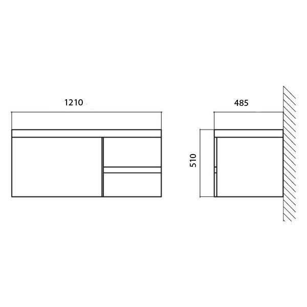 Мебель для ванной BelBagno PROSPERO-1200-3C-SO-RB-LEFT  - Вид №3