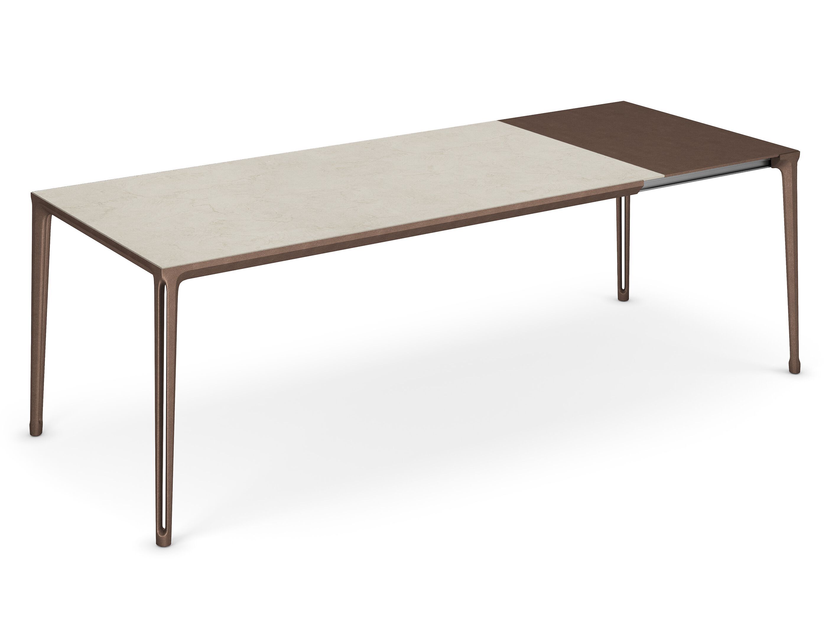 Прямоугольный выдвижной стол из алюминия и стекла Cattelan italia BOULEVARD ARGILE DRIVE ARCH-00130126