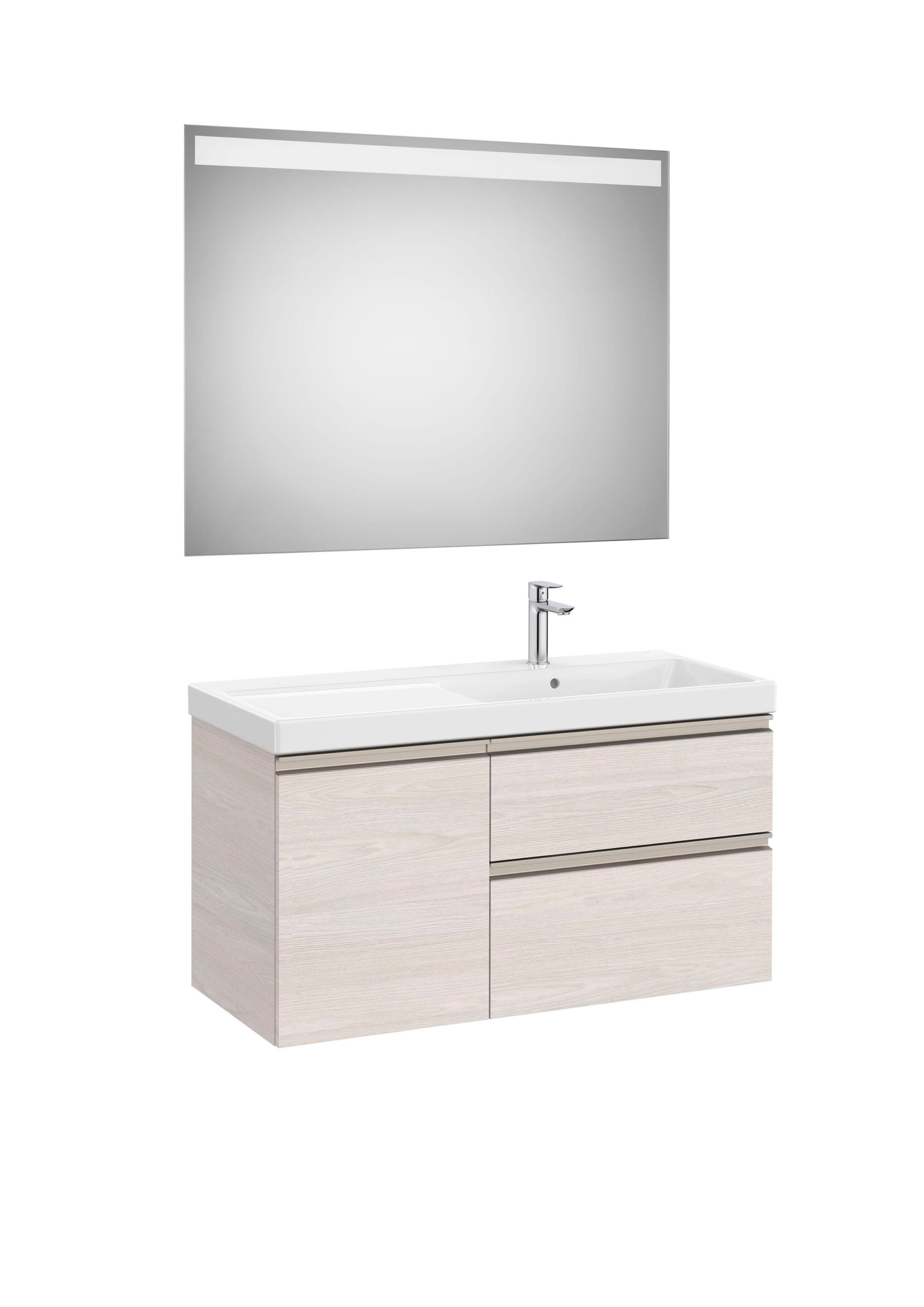 Деревянный умывальник с ящиками, дверцами, зеркалом и встроенной раковиной Roca The Gap ARCH-00147702 - Вид №4